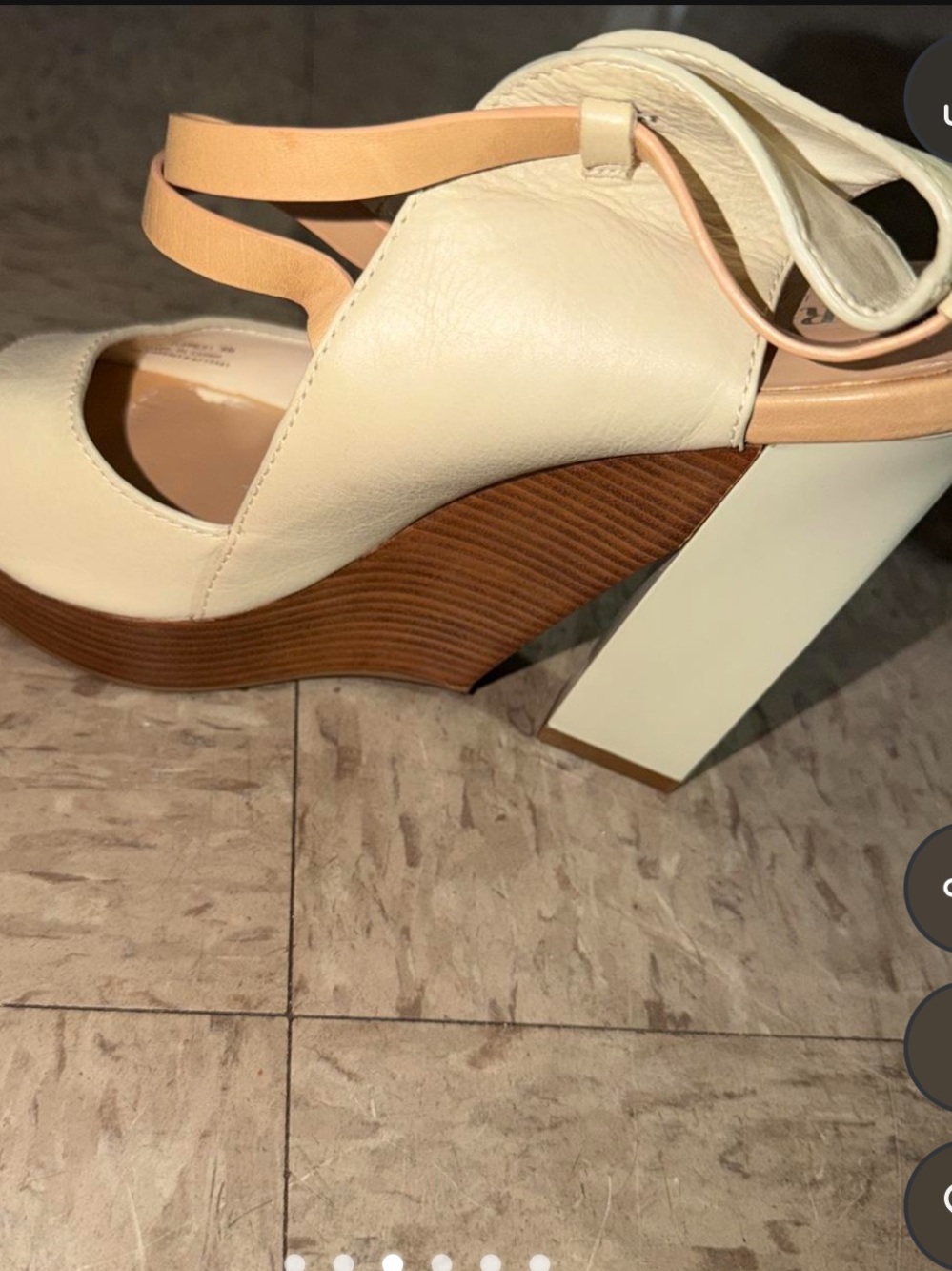 Cream and Tan Platform Heels